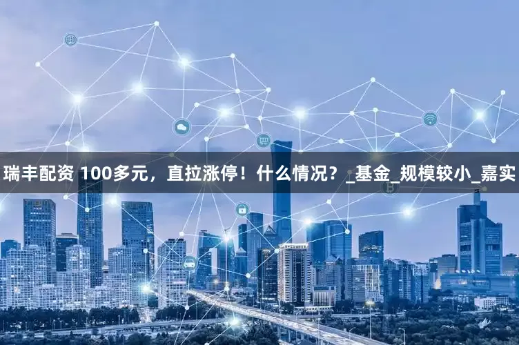 瑞丰配资 100多元，直拉涨停！什么情况？_基金_规模较小_嘉实